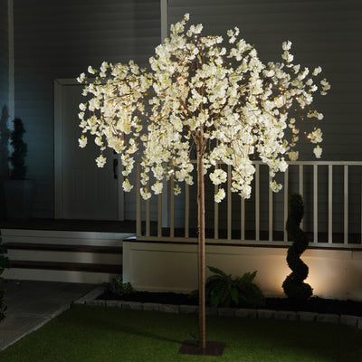 White Cherry Blossom Tree With Warm White LEDs HI-LINE GIFT LTD.