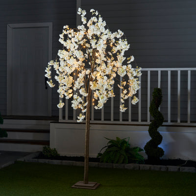 White Cherry Blossom Tree With Warm White LEDs HI-LINE GIFT LTD.