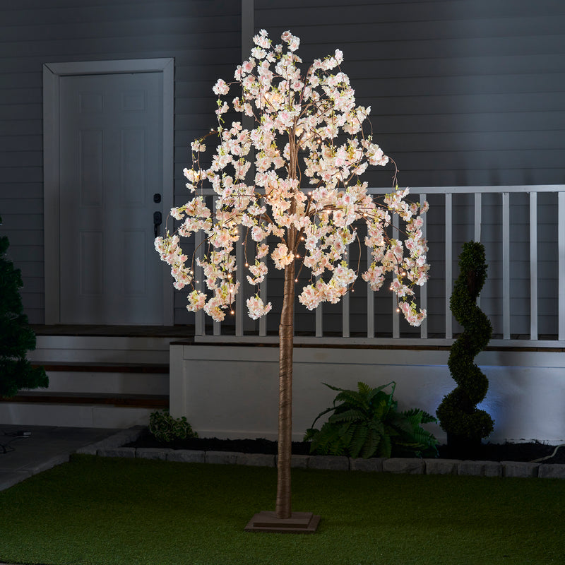 Medium Pink Cherry Blossom Tree With  84 Warm White Led HI-LINE GIFT LTD.