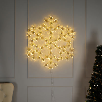 Cluster Snowflake Light With  804 Warm White Sparkling LEDs HI-LINE GIFT LTD.