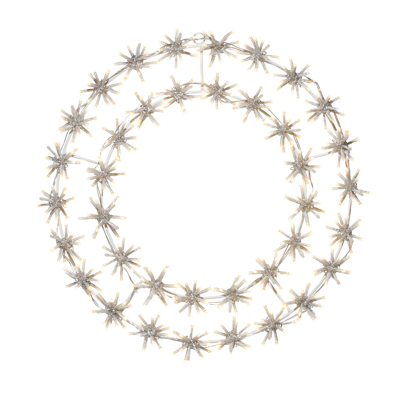 37459-C-S - Illuminating 456 LED White Metal Snowflake Garland Light Hi-Line Gift Ltd.