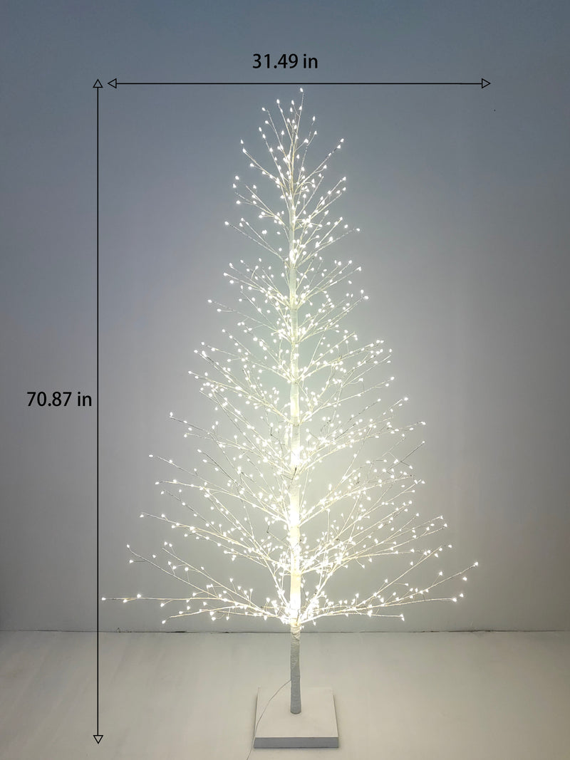 37523-WT-L - 70in White Birch Tree with 1099 LED Lights Indoor Use Only Hi-Line Gift Ltd.