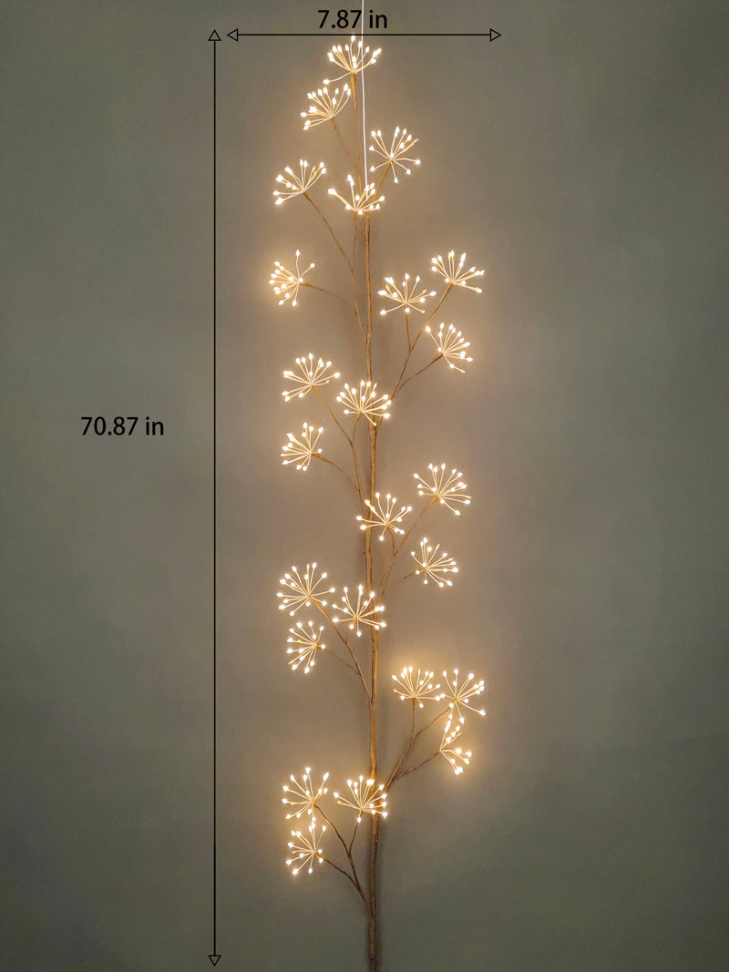 37525-BR - 70in LED Cluster Branch Indoor Christmas Decor Plug In Operated Hi-Line Gift Ltd.