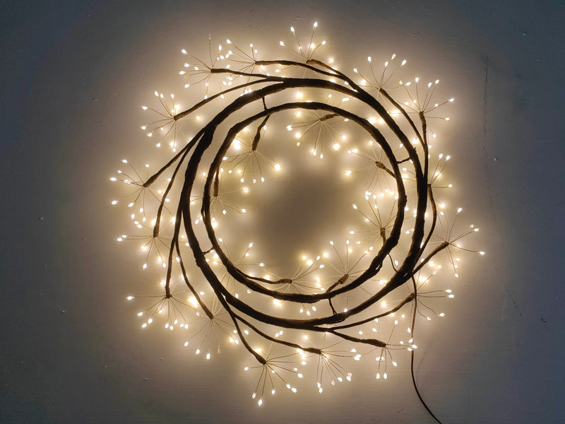 37526-BR - 24in LED Christmas Wreath Brown Indoor Hanging Holiday Decor Hi-Line Gift Ltd.