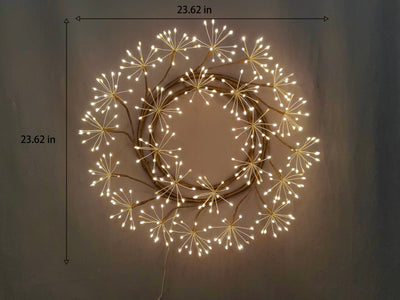 37526-BR - 24in LED Christmas Wreath Brown Indoor Hanging Holiday Decor Hi-Line Gift Ltd.