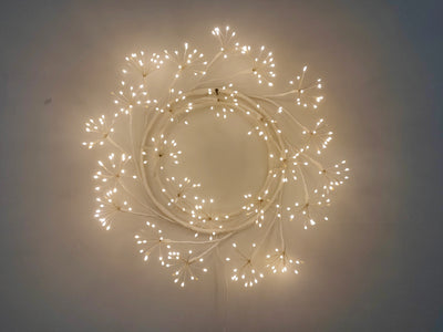 37526-WT - 24in LED Christmas Wreath White Indoor Hanging Holiday Decor Hi-Line Gift Ltd.