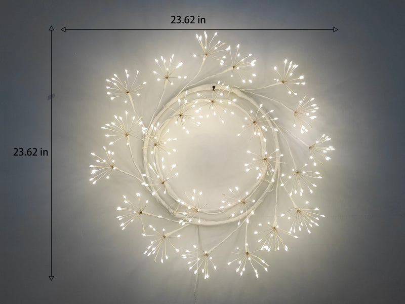 37526-WT - 24in LED Christmas Wreath White Indoor Hanging Holiday Decor Hi-Line Gift Ltd.