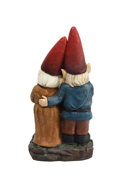 75575-B - Robert & Sofia Standing Gnome Couple with Welcome Sign Hi-Line Gift Ltd.