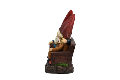 75575-C - Whimsical Serenity: Robert & Sofia Gnome Couple on Bench, Eyes Closed in Love Hi-Line Gift Ltd.