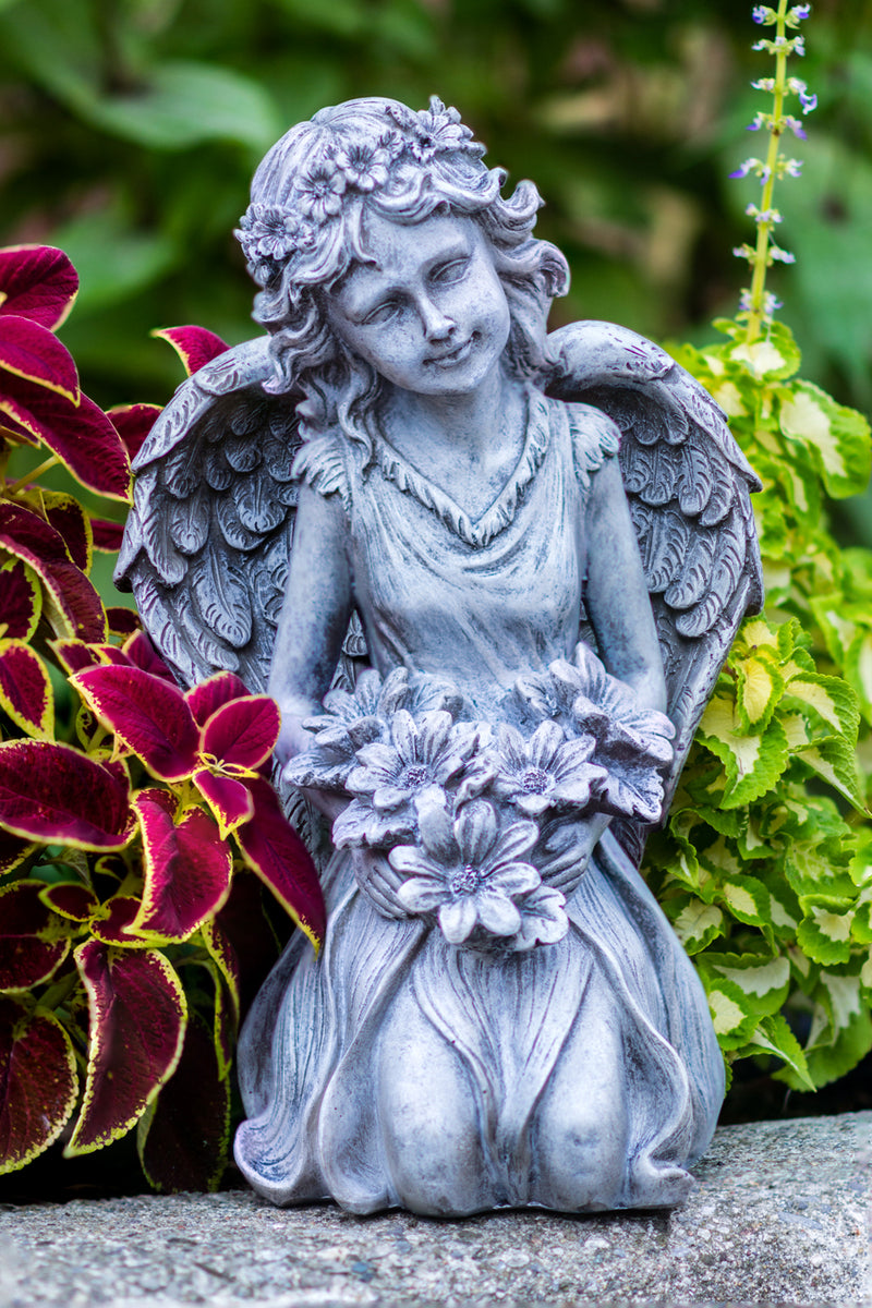 Angel Kneeling Holding Flowers HI-LINE GIFT LTD.