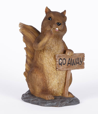 Hi-Line Exclusive - Squirrel Holding Go Away Sign HI-LINE GIFT LTD.