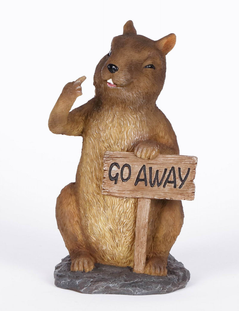 Hi-Line Exclusive - Squirrel Holding Go Away Sign HI-LINE GIFT LTD.