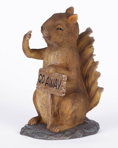 Hi-Line Exclusive - Squirrel Holding Go Away Sign HI-LINE GIFT LTD.