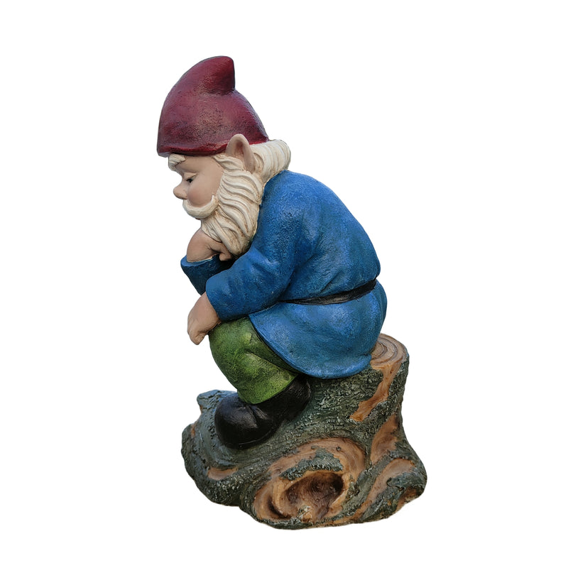 75616-07 - Blue Muse: Pensive Polyresin Thinking Gnome Figurine Hi-Line Gift Ltd.