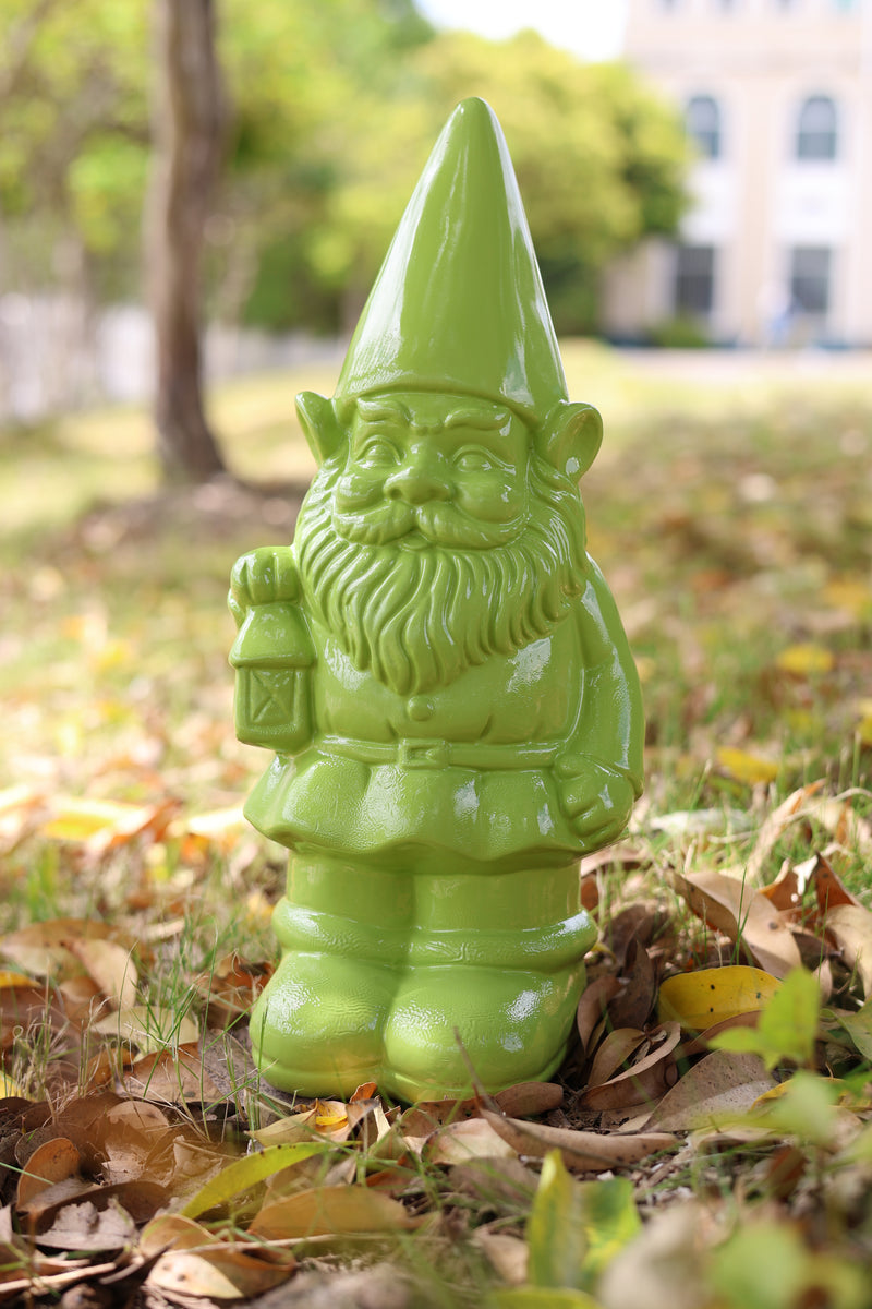 75616-09-GN - Garden Gnome Statue Holding Lantern-Green