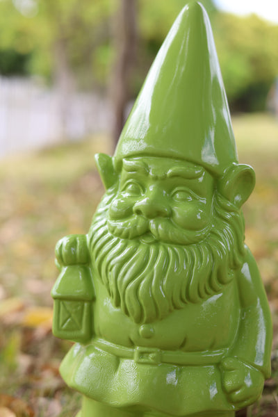 75616-09-GN - Garden Gnome Statue Holding Lantern-Green