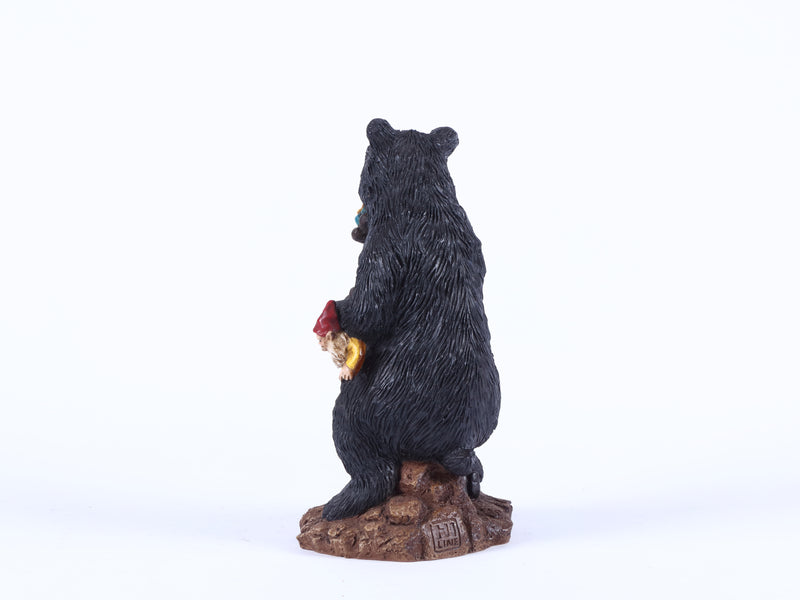 Gnomes In Trouble With Black Bear Statue HI-LINE GIFT LTD.