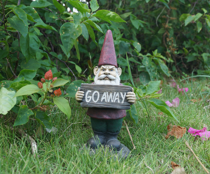 Gnome Holds Go Away Sign HI-LINE GIFT LTD.