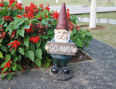 Gnome Holding Go Away Sign HI-LINE GIFT LTD.