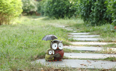 Hi-Line Exclusive - Mother And Baby Owl Under Umbrella HI-LINE GIFT LTD.