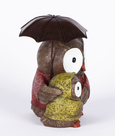 Hi-Line Exclusive - Mother And Baby Owl Under Umbrella HI-LINE GIFT LTD.