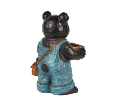 75619-E - Bear Holds Bird Bath With Cardinal Hi-Line Gift Ltd.