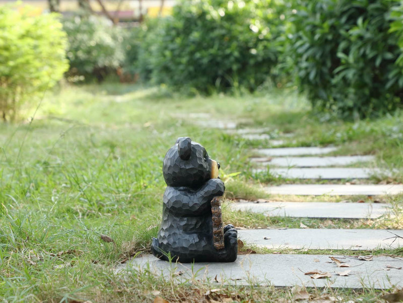 Bear Cub Holding Welcome Sign - Statue HI-LINE GIFT LTD.