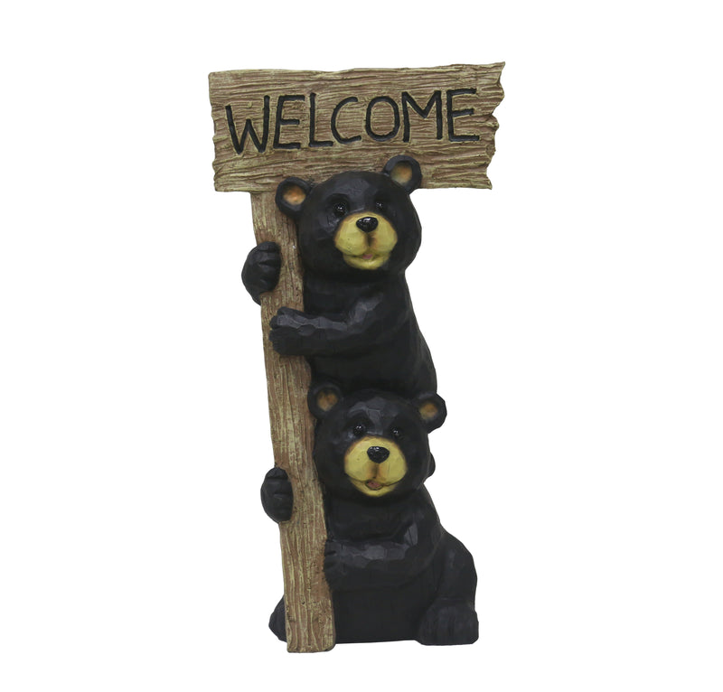 75619-Q - Stacking Bears with Welcome Sign for Garden or Home Hi-Line Gift Ltd.