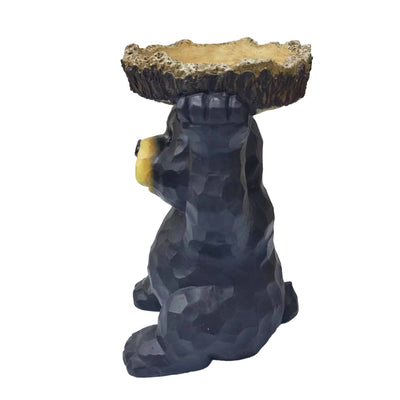 75619-S - Sitting Bear Holding Bird Bath Garden Decor Hi-Line Gift Ltd.