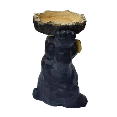 75619-S - Sitting Bear Holding Bird Bath Garden Decor Hi-Line Gift Ltd.