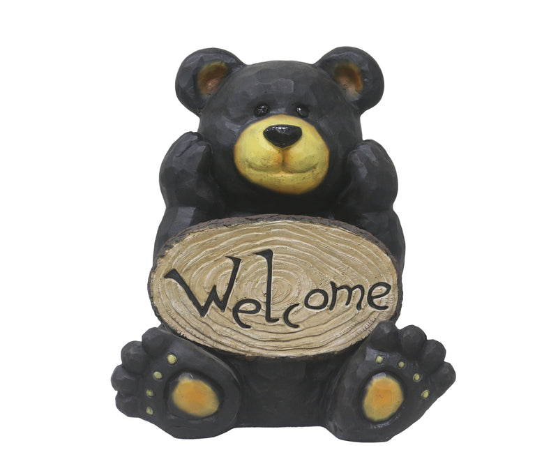 75619-U - Thinking Bear with Welcome Sign Garden Decor Hi-Line Gift Ltd.