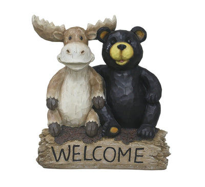 75619-V - Bear and Moose Garden Welcome Sign Hi-Line Gift Ltd.