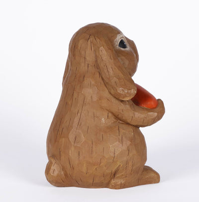 Rabbit With Welcome Sign Carrot Statue HI-LINE GIFT LTD.