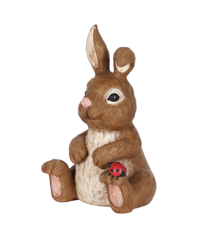 Rabbit Sitting With  Ladybug HI-LINE GIFT LTD.