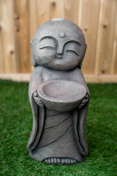 Lucky Japanese Jizo With Bowl Statue HI-LINE GIFT LTD.