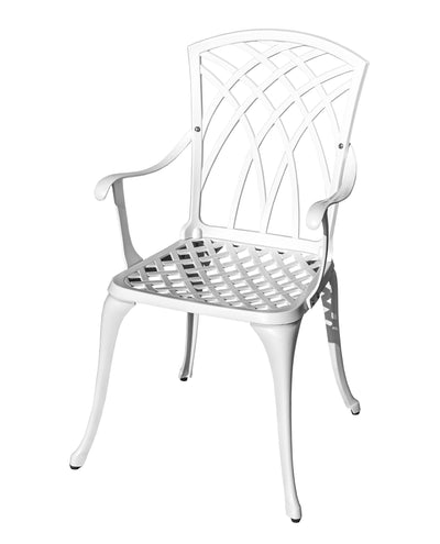 78658-A-WT -  White Haven Retreat- All-Weather Cast Aluminium Bistro Set HI-LINE GIFT