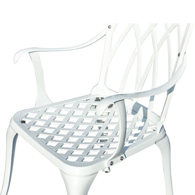 78658-A-WT -  White Haven Retreat- All-Weather Cast Aluminium Bistro Set HI-LINE GIFT