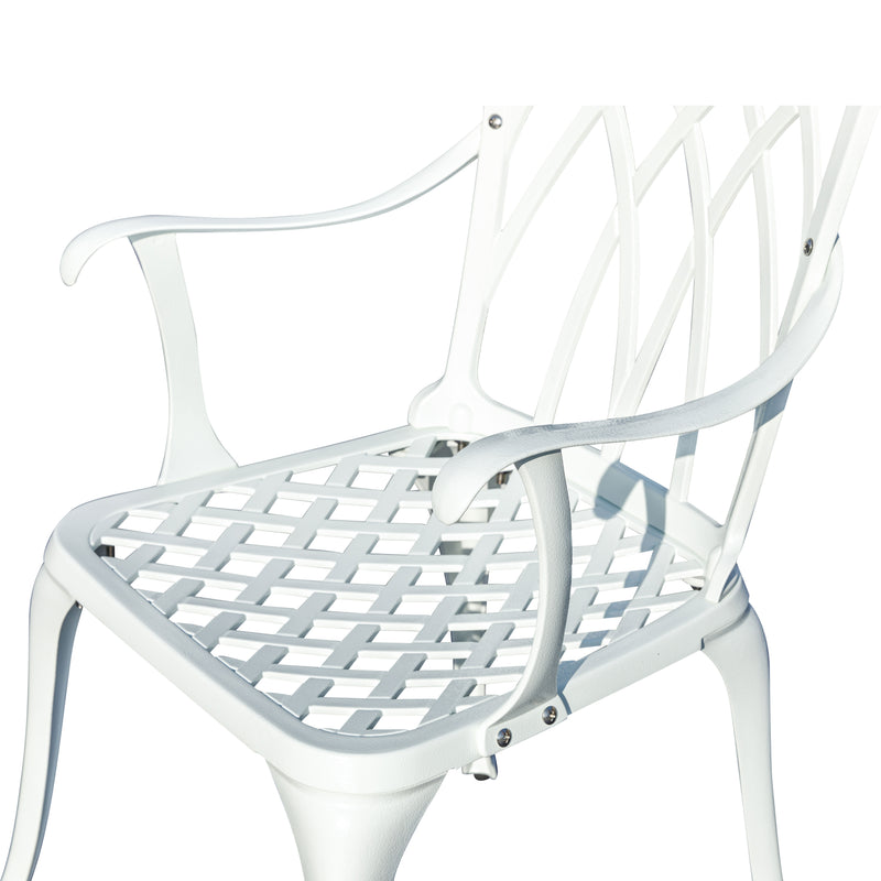 78658-A-WT -  White Haven Retreat- All-Weather Cast Aluminium Bistro Set HI-LINE GIFT