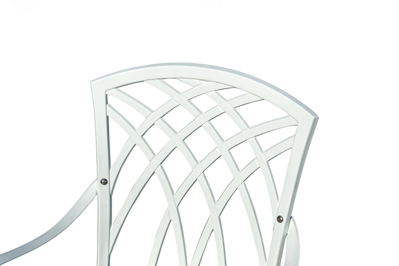 78658-A-WT -  White Haven Retreat- All-Weather Cast Aluminium Bistro Set HI-LINE GIFT