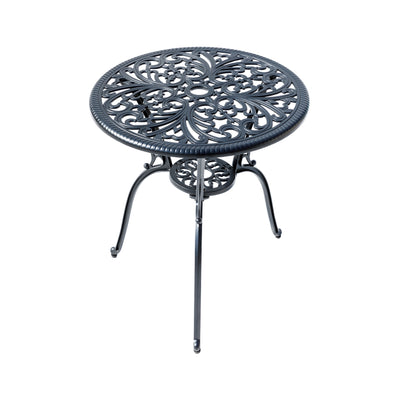 78658-B-BK -  Understated Elegance- Black Cast Aluminium Bistro Set HI-LINE GIFT