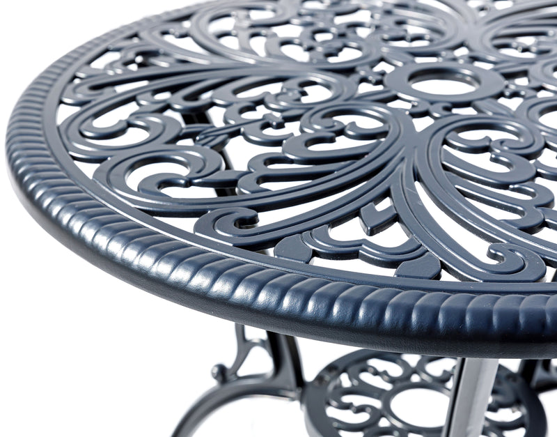 78658-B-BK -  Understated Elegance- Black Cast Aluminium Bistro Set HI-LINE GIFT