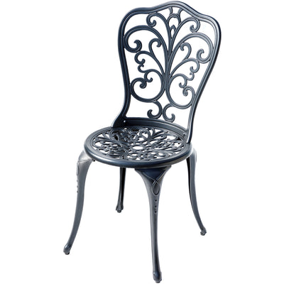 78658-B-BK -  Understated Elegance- Black Cast Aluminium Bistro Set HI-LINE GIFT