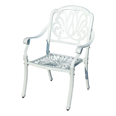 78659-A-WT -  Elegant White- All-Weather Cast Aluminium Bistro Ensemble HI-LINE GIFT