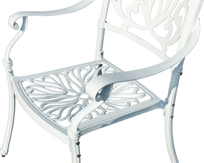 78659-A-WT -  Elegant White- All-Weather Cast Aluminium Bistro Ensemble HI-LINE GIFT