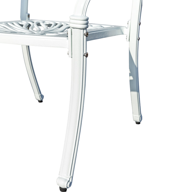 78659-A-WT -  Elegant White- All-Weather Cast Aluminium Bistro Ensemble HI-LINE GIFT