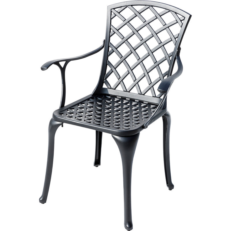 78659-B-BK -  Timeless Beauty- Stylish Cast Aluminium Bistro Set in Black HI-LINE GIFT