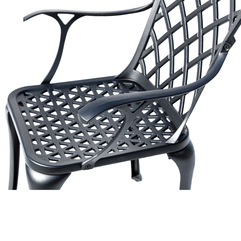 78659-B-BK -  Timeless Beauty- Stylish Cast Aluminium Bistro Set in Black HI-LINE GIFT