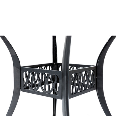 78659-B-BK -  Timeless Beauty- Stylish Cast Aluminium Bistro Set in Black HI-LINE GIFT