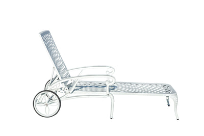 78663-WT -  Pure Elegance- White Cast Aluminium Garden Bench for Outdoor Tranquility HI-LINE GIFT