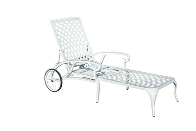 78663-WT -  Pure Elegance- White Cast Aluminium Garden Bench for Outdoor Tranquility HI-LINE GIFT